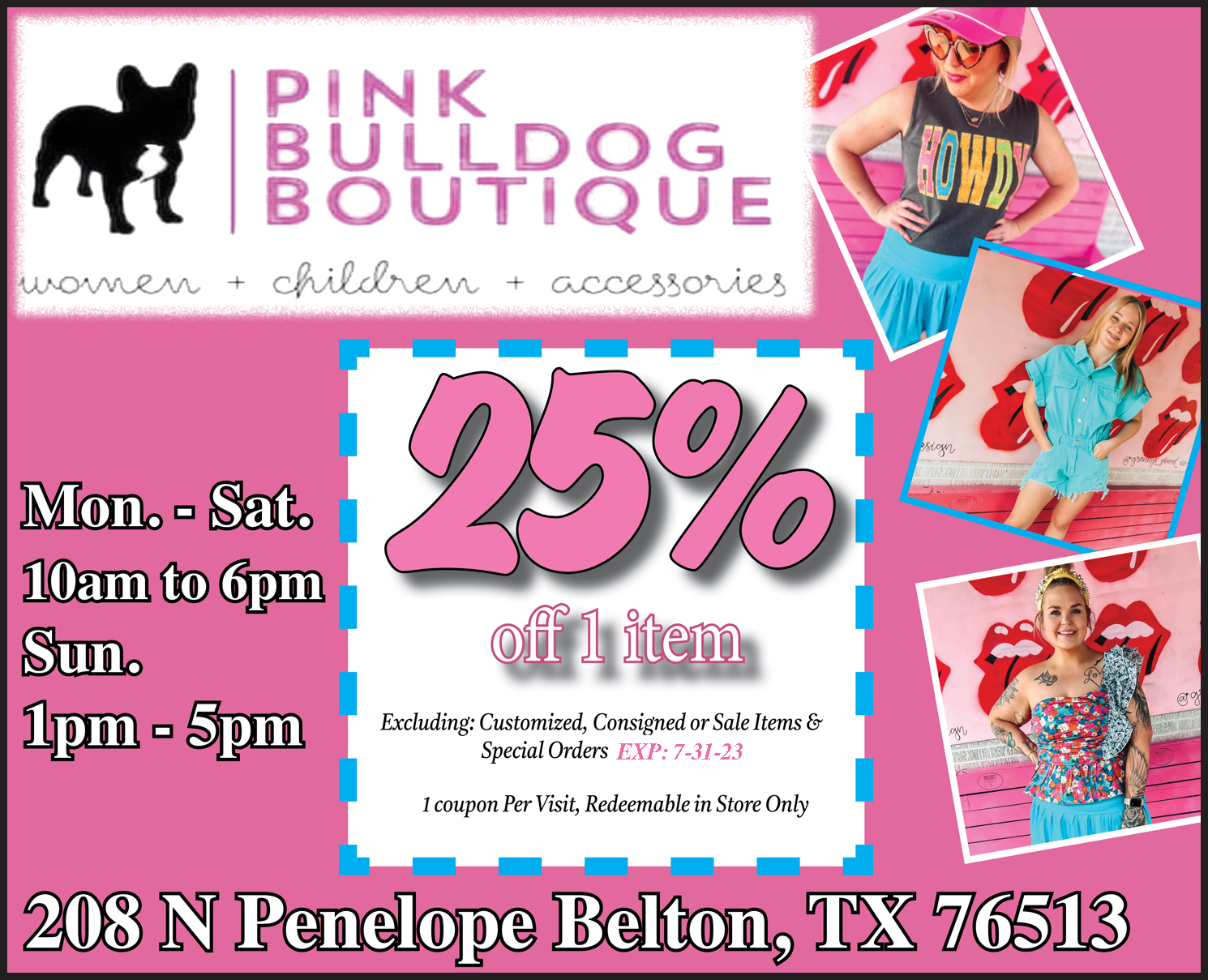 Pink Bulldog Boutique | Belton Journal Supporter