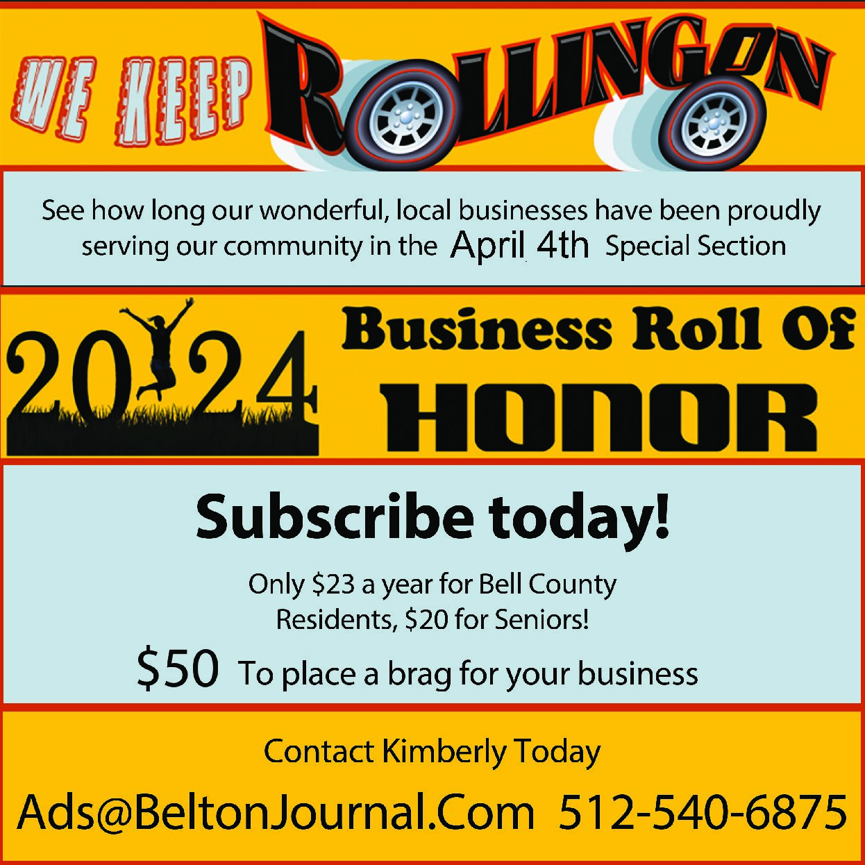 Image of Keep it Rolling - an upcoming special section of the Belton Journal
